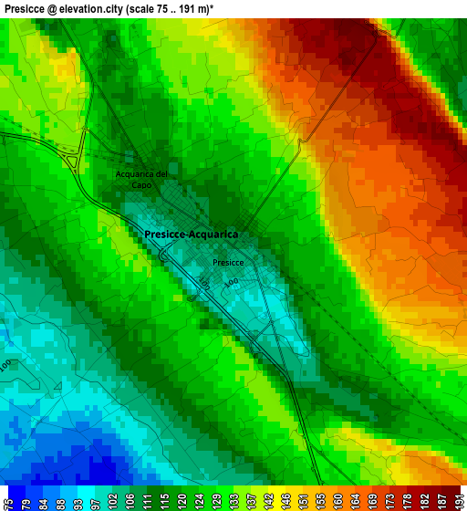 Presicce elevation map