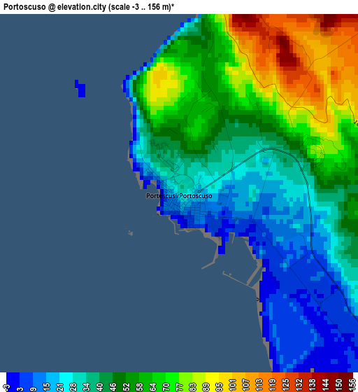 Portoscuso elevation map