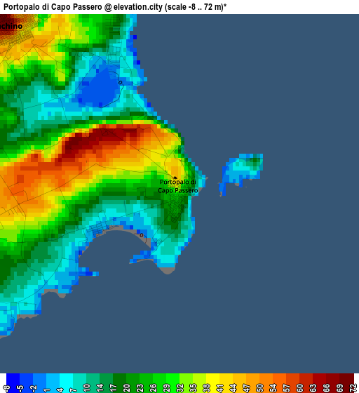 Portopalo di Capo Passero elevation map