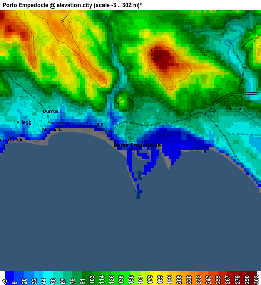 Porto Empedocle elevation map