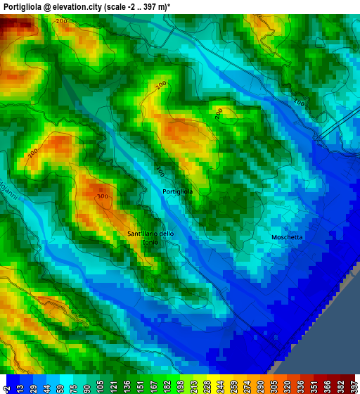 Portigliola elevation map