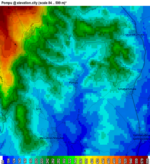 Pompu elevation map