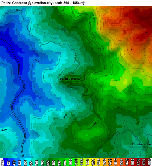 Polizzi Generosa elevation map