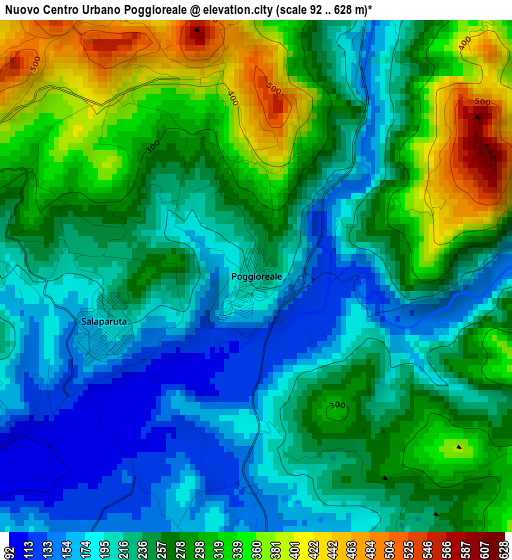 Nuovo Centro Urbano Poggioreale elevation map