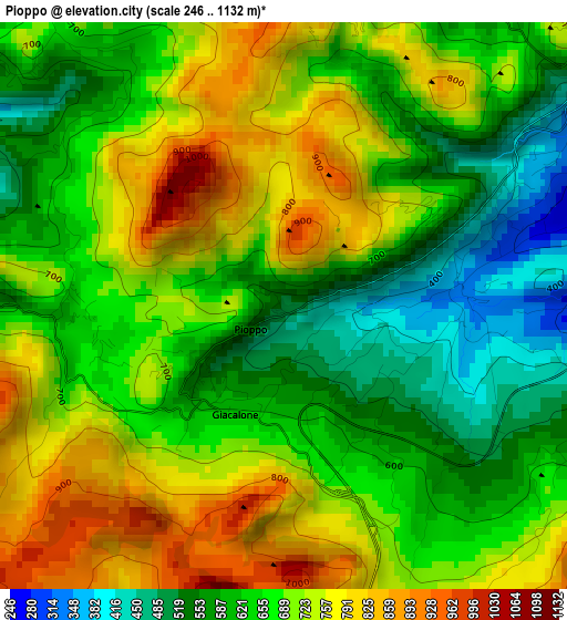 Pioppo elevation map