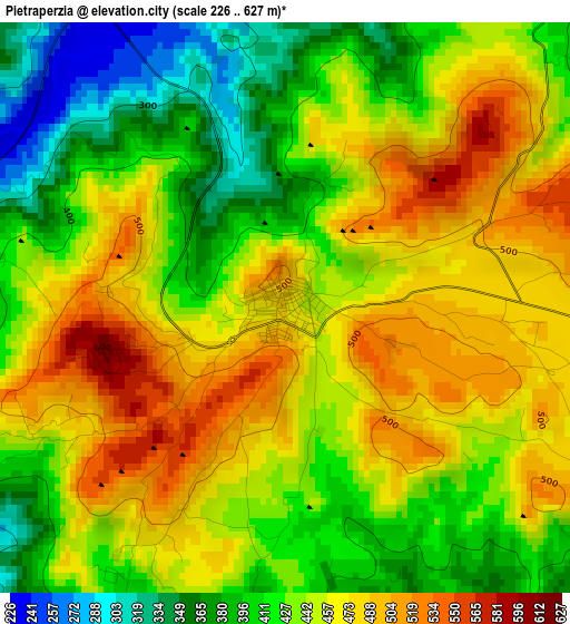 Pietraperzia elevation map
