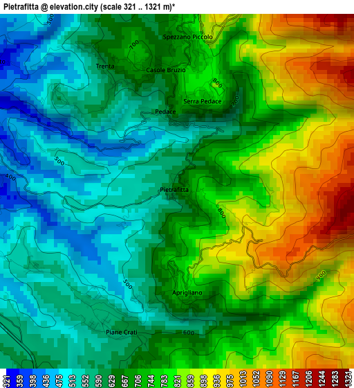 Pietrafitta elevation map