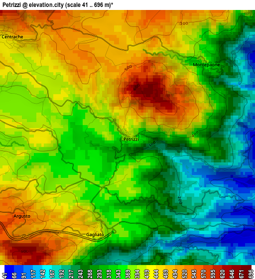 Petrizzi elevation map