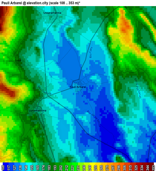 Pauli Arbarei elevation map