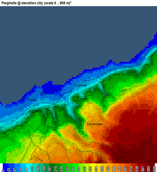 Parghelia elevation map