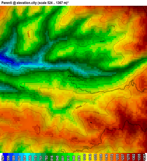 Parenti elevation map