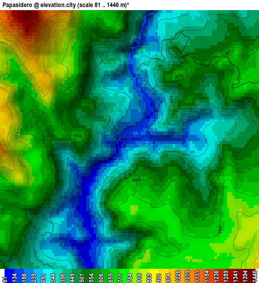 Papasidero elevation map