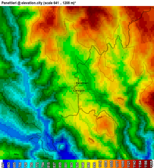 Panettieri elevation map