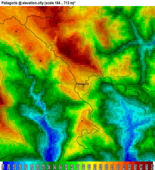 Pallagorio elevation map