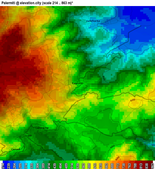 Palermiti elevation map