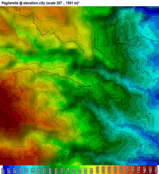 Pagliarelle elevation map