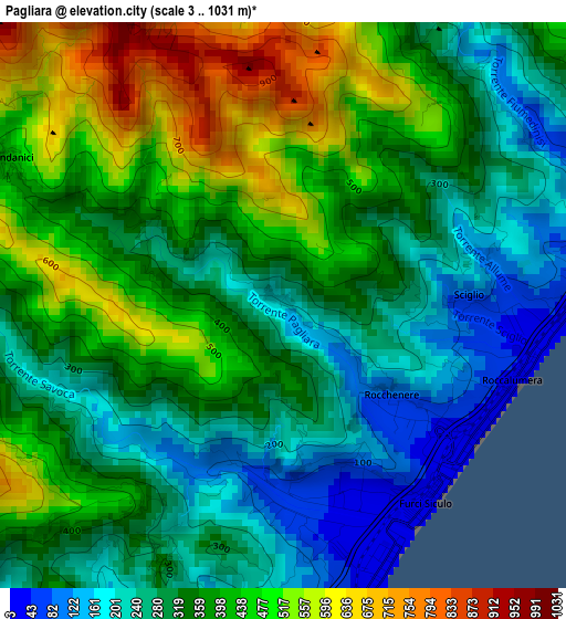 Pagliara elevation map