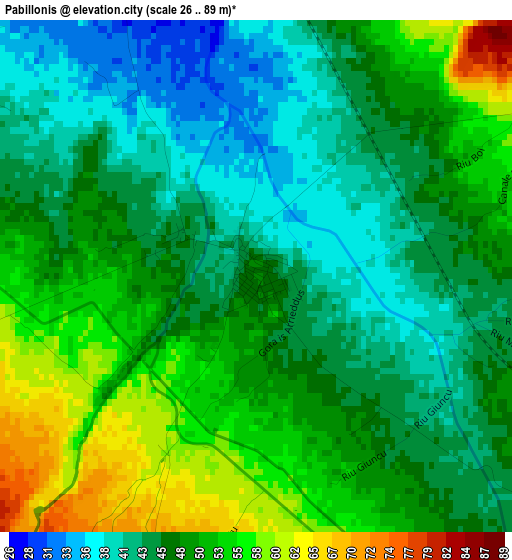 Pabillonis elevation map