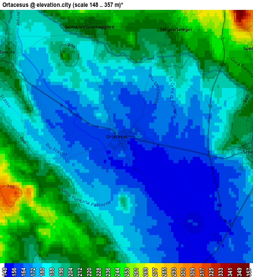 Ortacesus elevation map