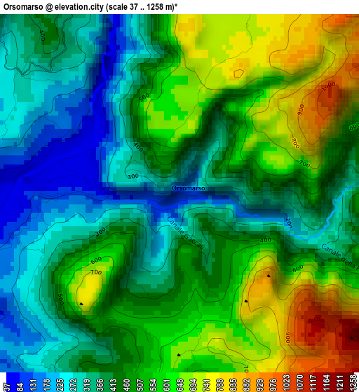 Orsomarso elevation map