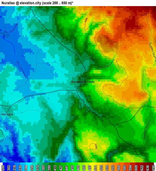 Nurallao elevation map