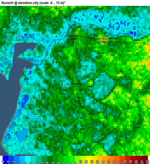 Nurachi elevation map