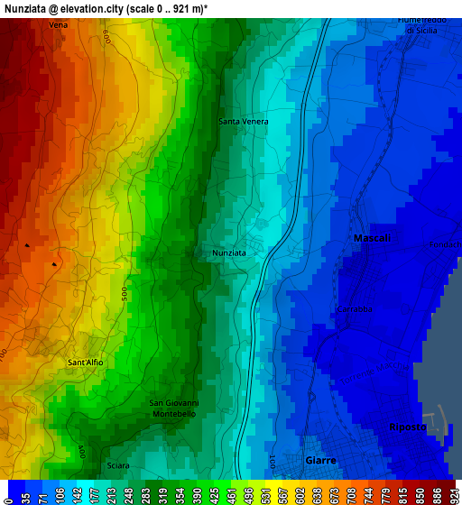 Nunziata elevation map