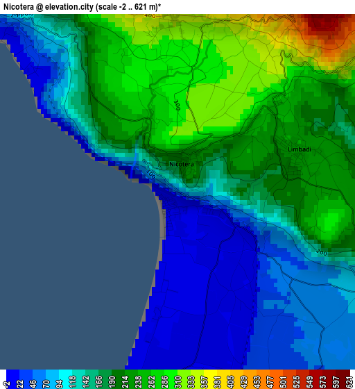 Nicotera elevation map