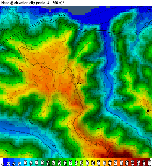 Naso elevation map