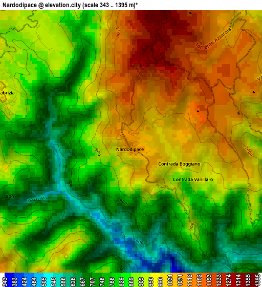 Nardodipace elevation map