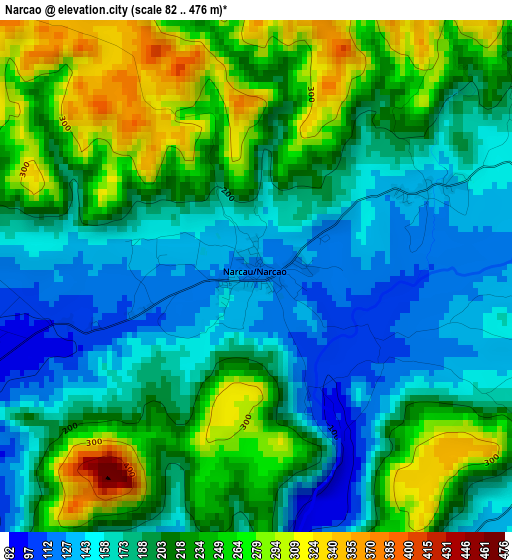 Narcao elevation map