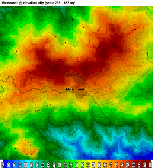 Mussomeli elevation map