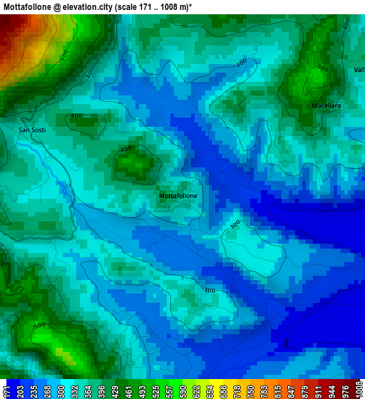 Mottafollone elevation map