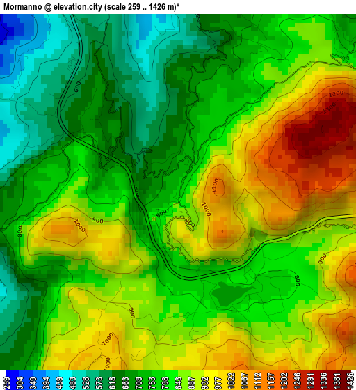 Mormanno elevation map