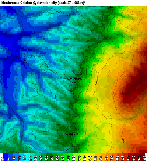 Monterosso Calabro elevation map