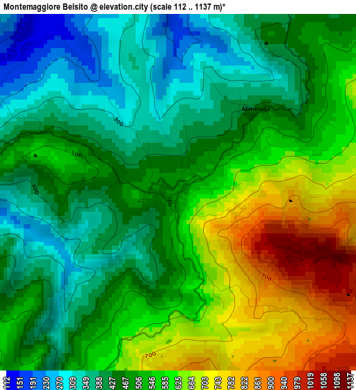 Montemaggiore Belsito elevation map