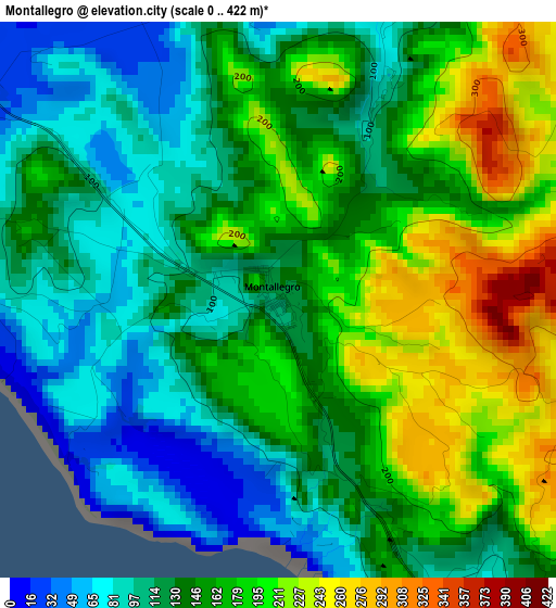 Montallegro elevation map