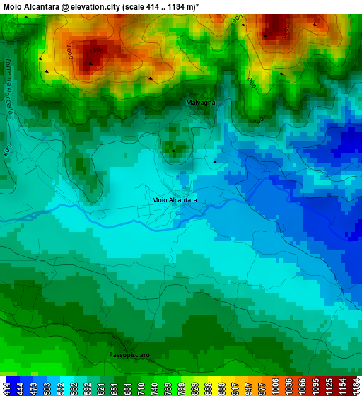 Moio Alcantara elevation map