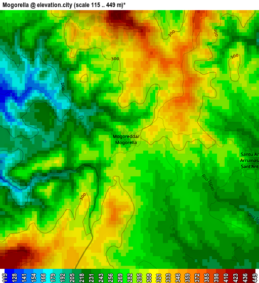 Mogorella elevation map