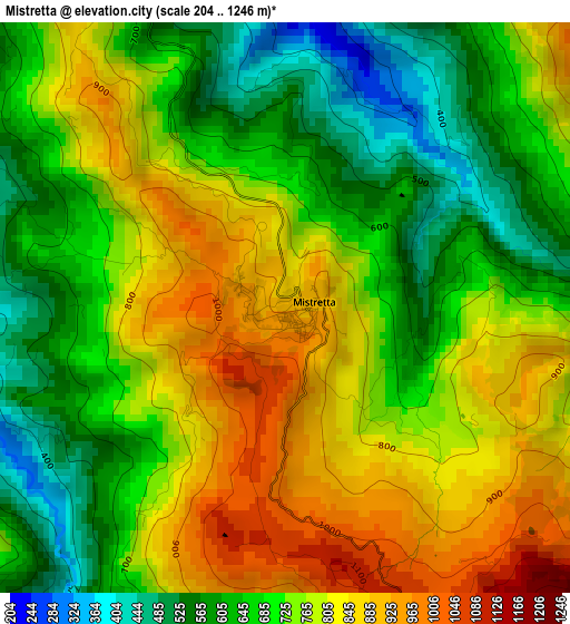 Mistretta elevation map