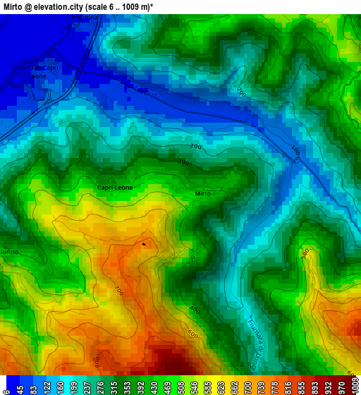 Mirto elevation map