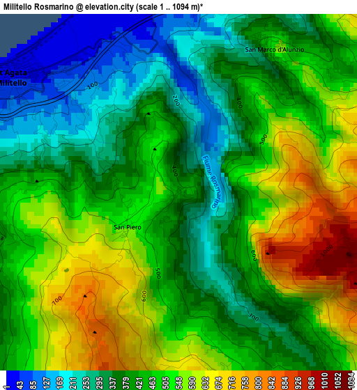 Militello Rosmarino elevation map