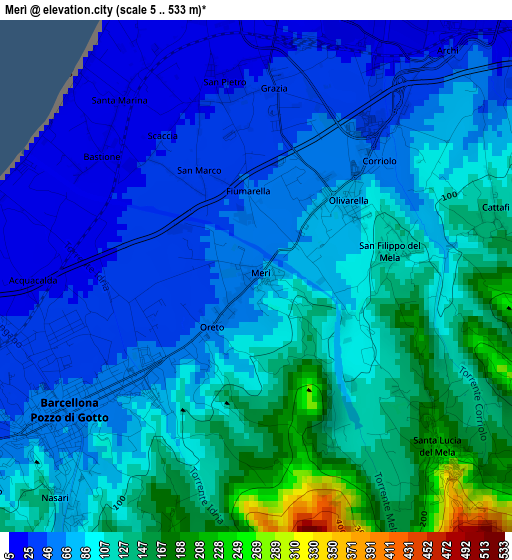 Merì elevation map