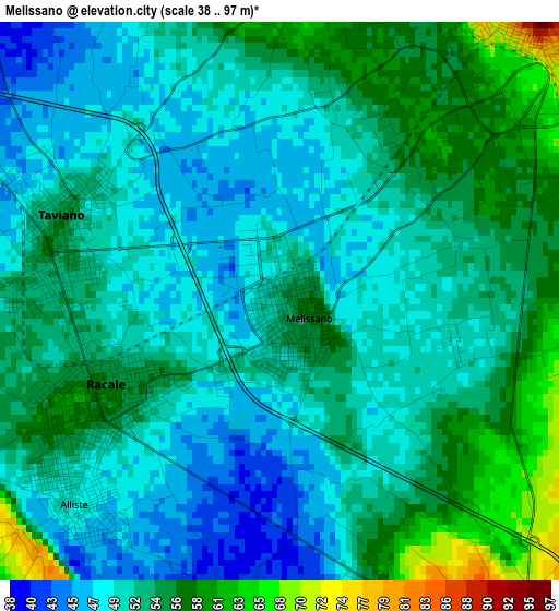 Melissano elevation map