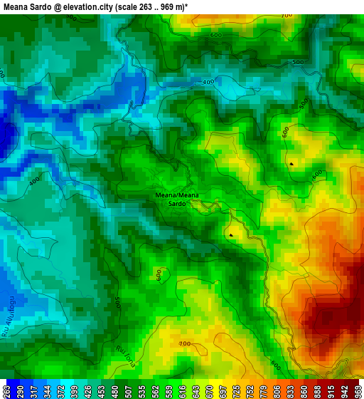 Meana Sardo elevation map