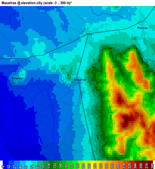 Masainas elevation map