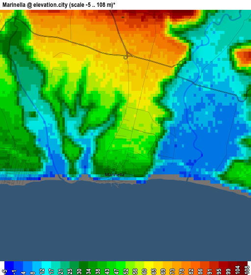 Marinella elevation map