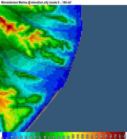 Monasterace Marina elevation map