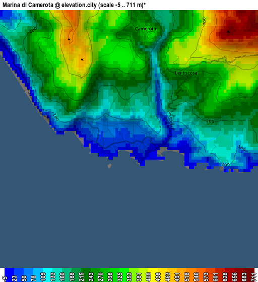 Marina di Camerota elevation map