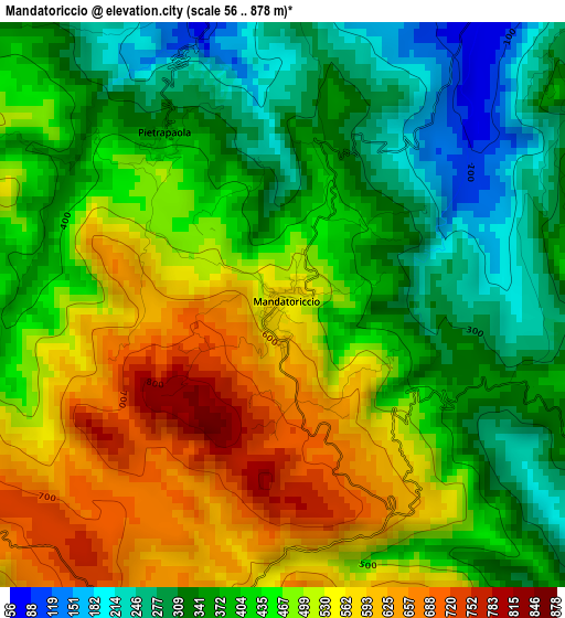 Mandatoriccio elevation map